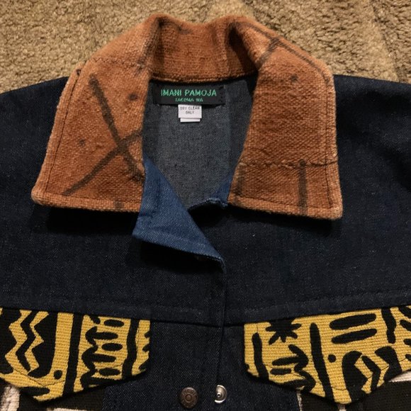 NWOT - Imani Pamoja Denim And Mudcloth Unisex Vest - Picture 2 of 4